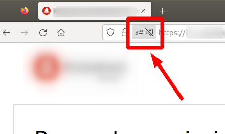 Location of the icon in the browser address bar